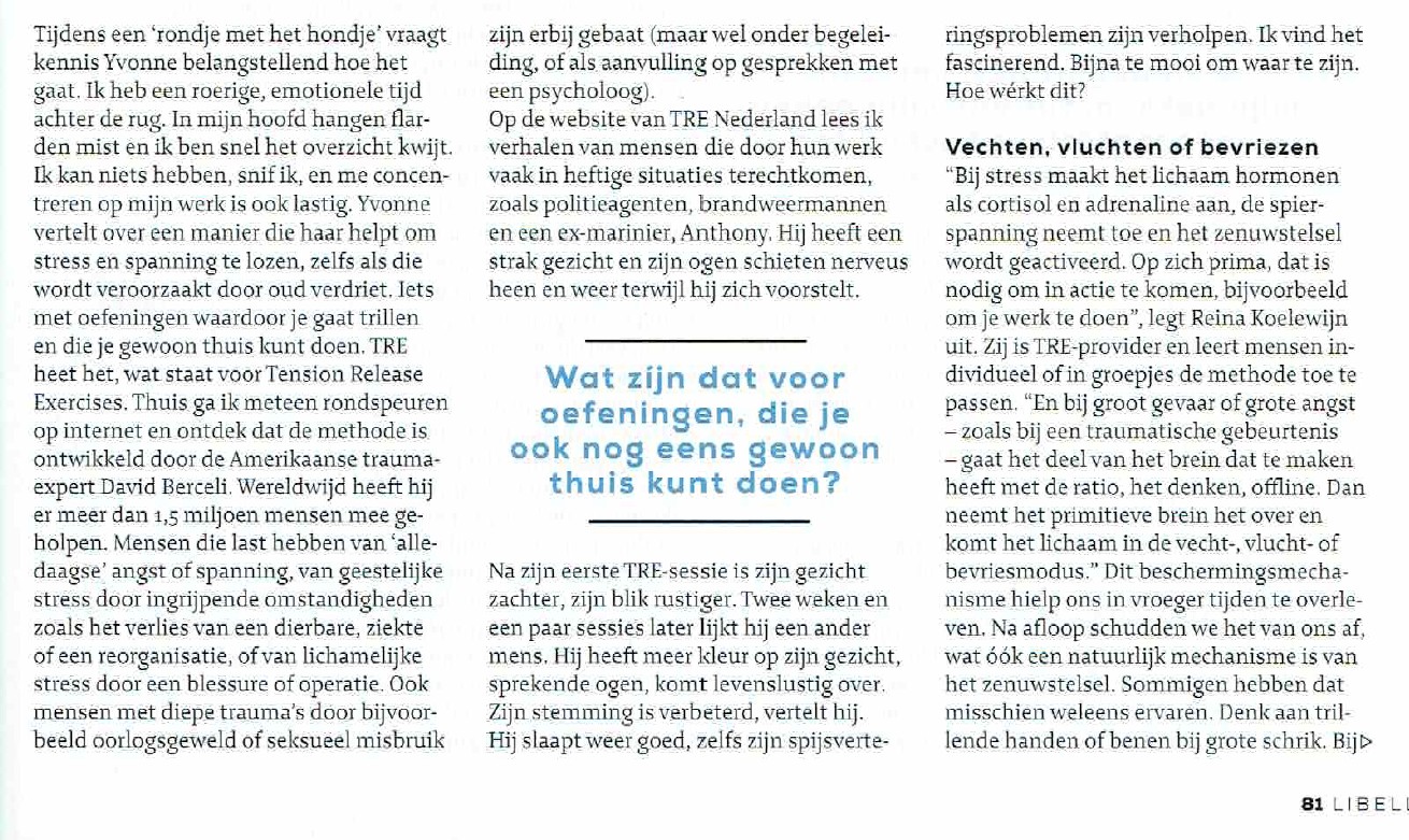 TRE helpt tegen stress en spanning