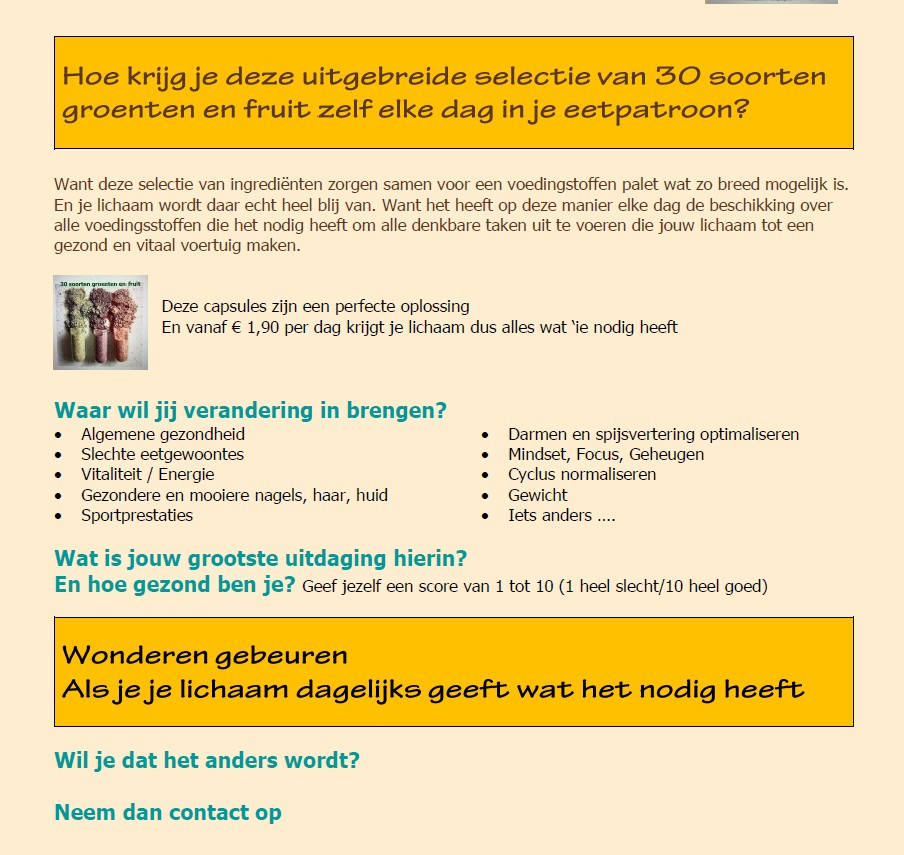 wonderen gebeueren als je je lichaam geeft wat het nodig heeft