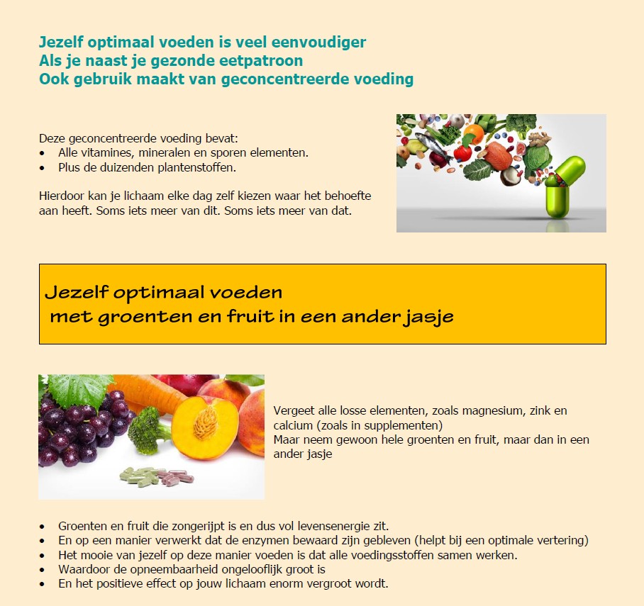 Jezelf optimaal voeden met geconcentreerde voeding