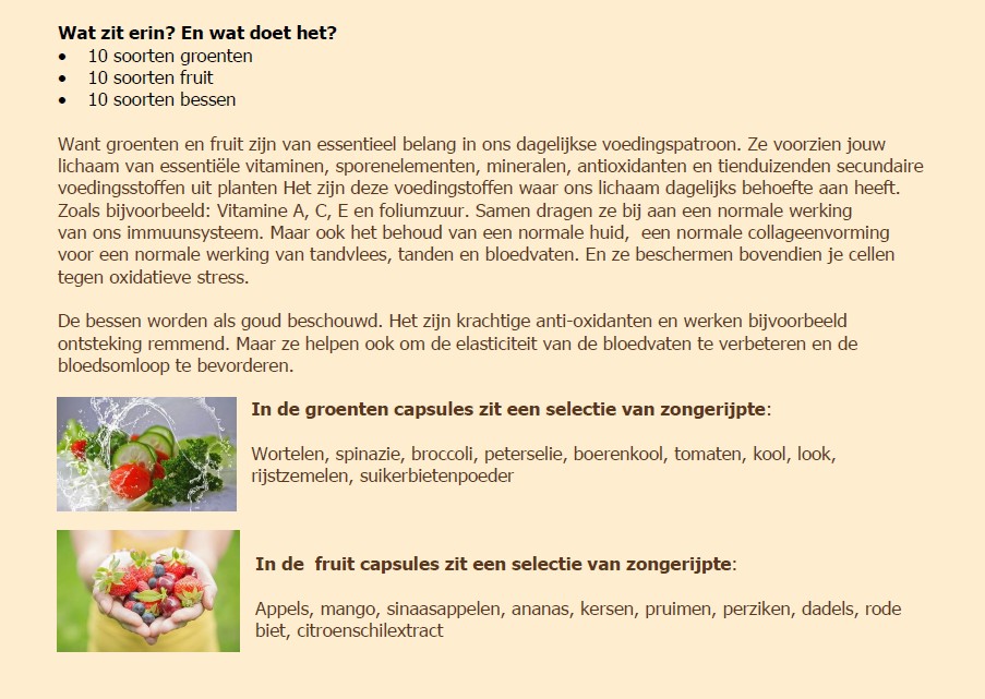 De inhoud van de capsules